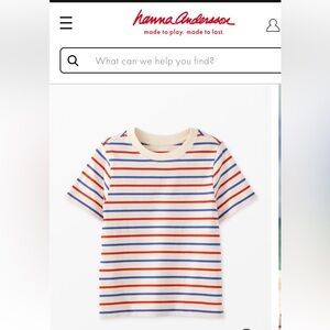 Hanna Andersson Kids Striped Tee - Red, Blue, Cream